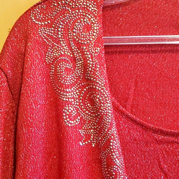 Never worn Red & gold holiday one piece sweater - Picture 2 of 4